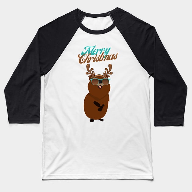 Australian Christmas Quokka Baseball T-Shirt by AllPrintsAndArt